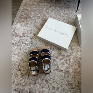 Stella McCartney Sneak-Elyse Striped Platform Sandals unworn, new